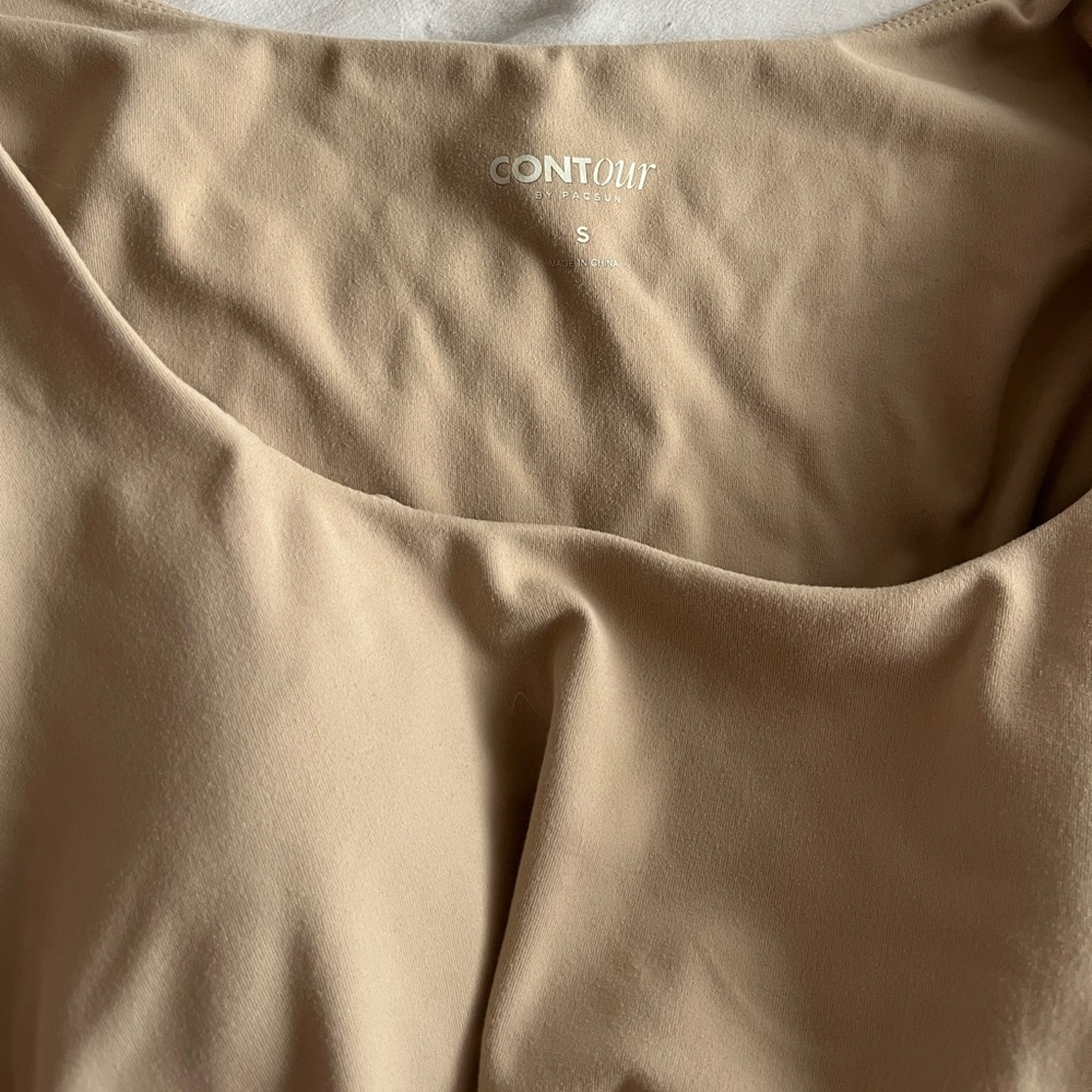 Tan Contour top with a built in bra